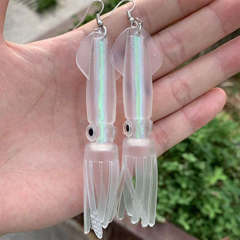 Fishing Lure Soft Plastic - Серебристая/Цветная трубка кальмар Мягкая приманка рыболовное